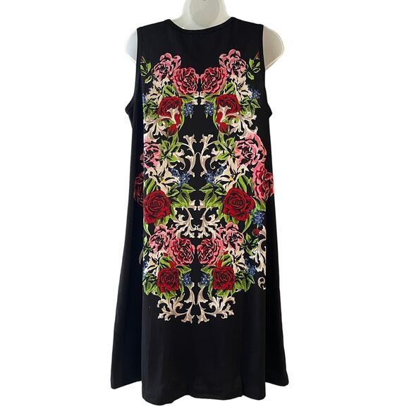 La Cera Floral Print A-Line Tank Tee Shirt Beach Dress Coverup Size Small NWT - Picture 2 of 5